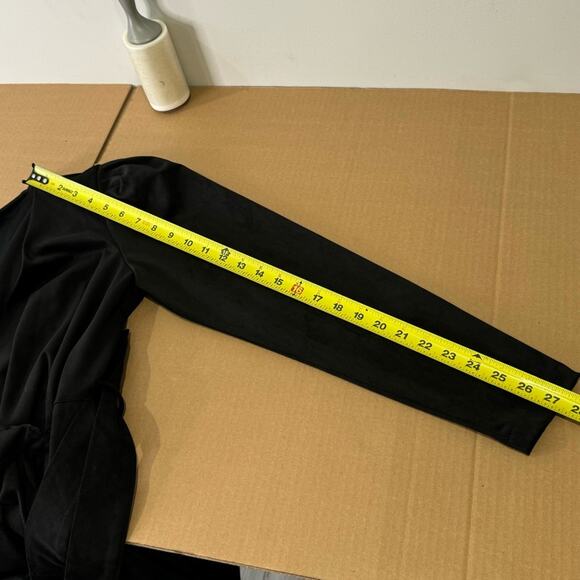 NWT Zara Blogger Favorite Faux Suede V-neck Long Sleeve Belted Mini Dress Large - Picture 13 of 14